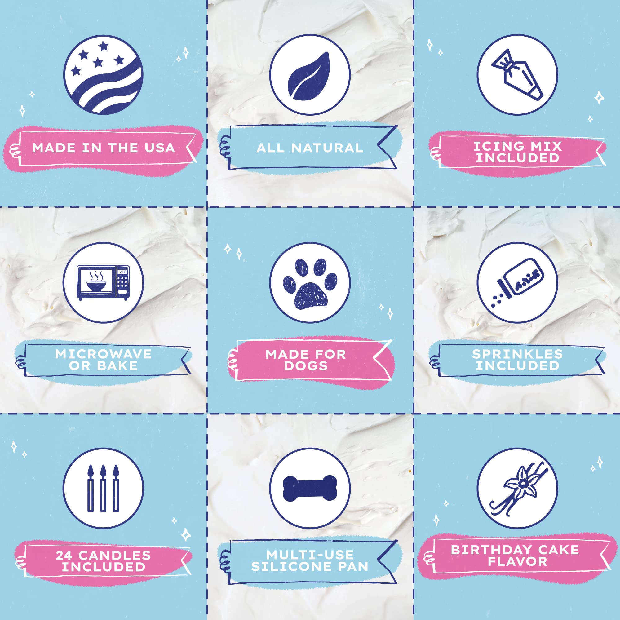 Puppy Cake Made in USA branding for quality assurance