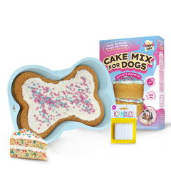 Puppy Cake dog birthday kit box with ingredients for home celebrations