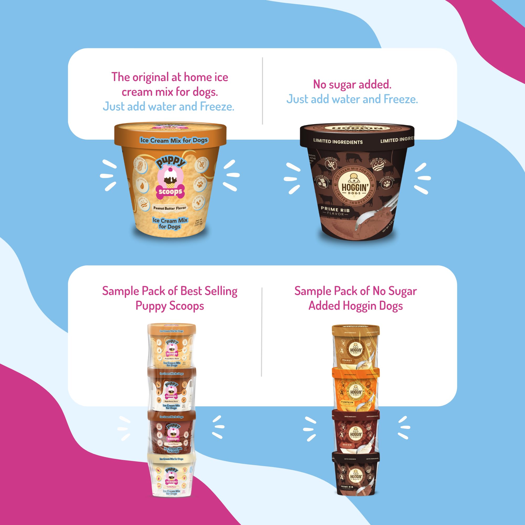 Puppy Scoops ice cream cup and reusable lid shown for easy storage