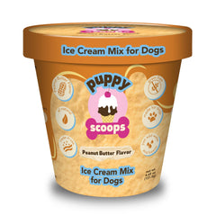 Puppy Scoops peanut-butter-ice-cream-mix-pack enables quick at-home dog treats.