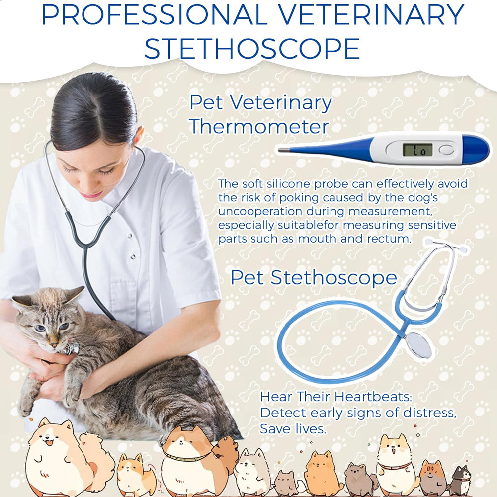 Puppy Whelping Kit monitoring tools including thermometer for temperature checks.