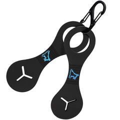 PuppyDoggy poop bag holder on leash black—hands-free cleanup during walks