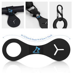 PuppyDoggy poop bag dispenser attached to bicycle in blue keeps outings tidy.