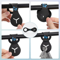 PuppyDoggy poop bag holder on stroller or bike carrier enhances outdoor outings.