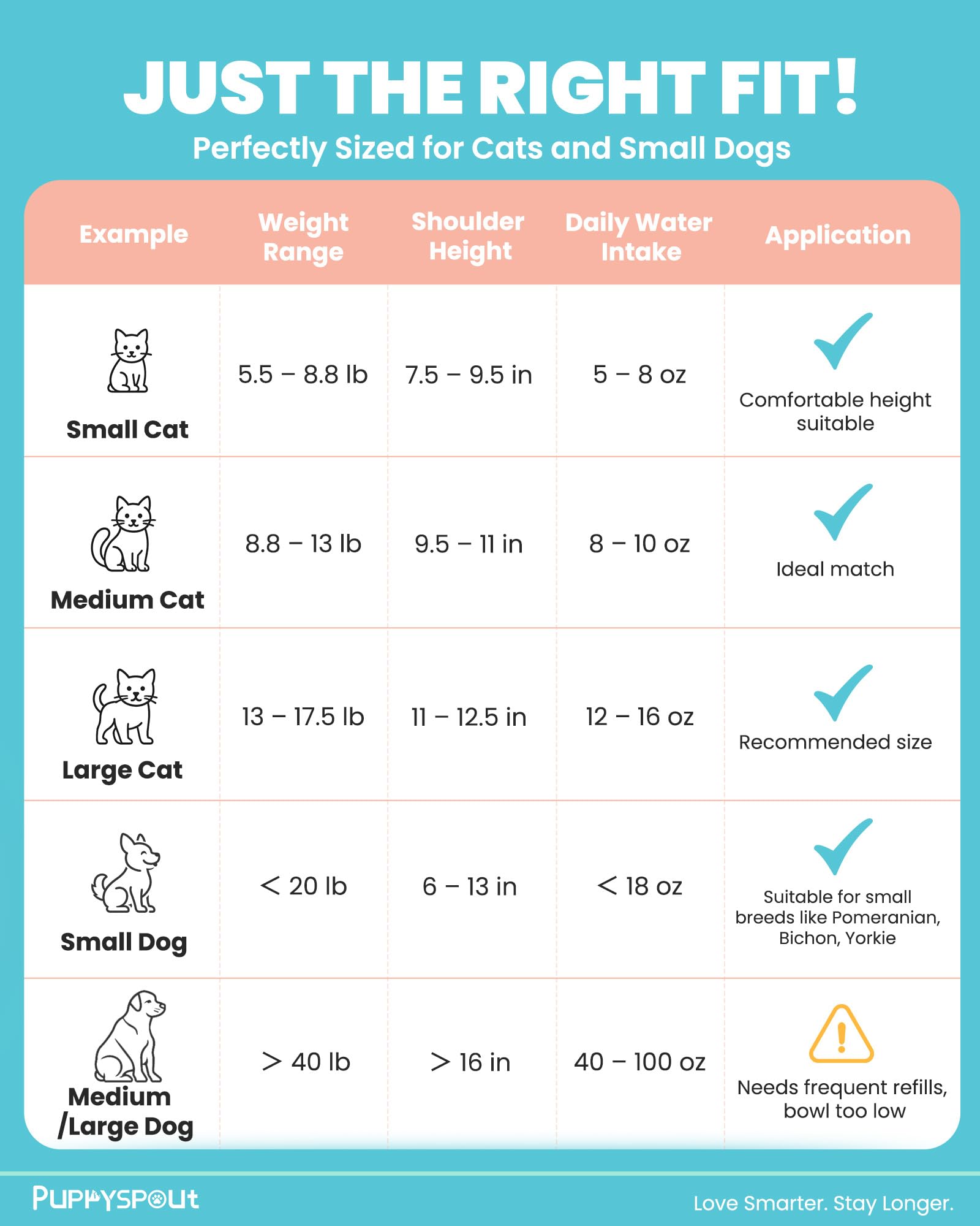 Puppyspout suitable for cats and small dogs in homes with multiple pets.