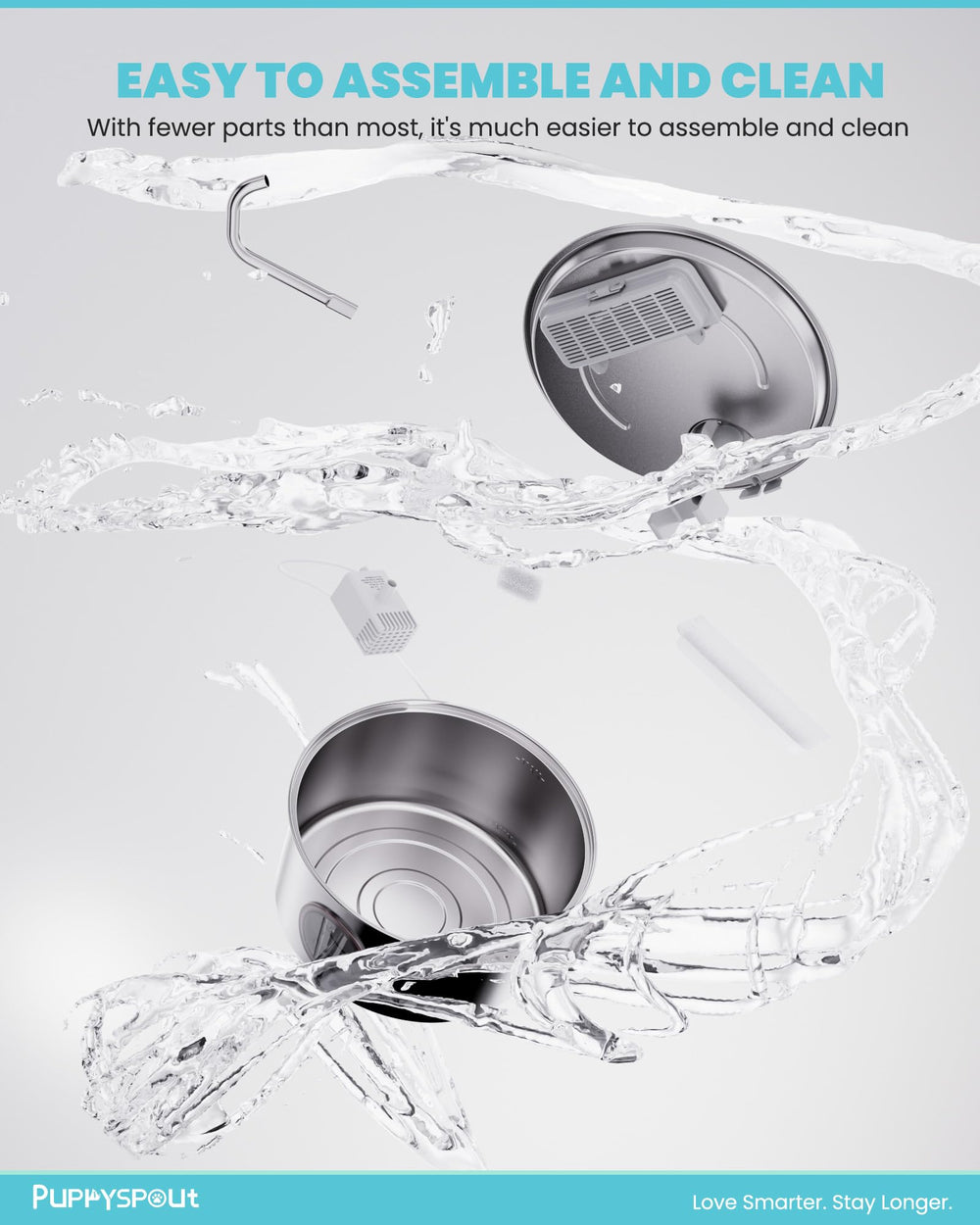 Puppyspout SUS304 material ensures rust resistance and durable construction.