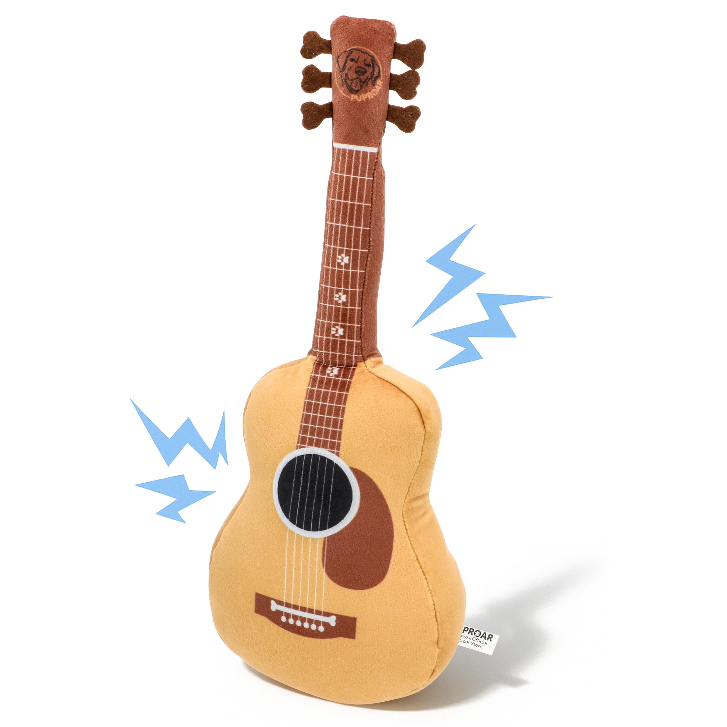 PUPROAR Acoustic Guitar Dog Toy soft texture ideal for gentle cuddles and play