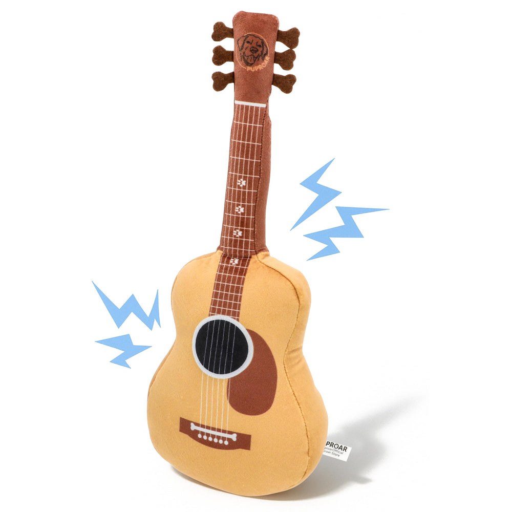 PUPROAR Acoustic Guitar Dog Toy soft texture ideal for gentle cuddles and play
