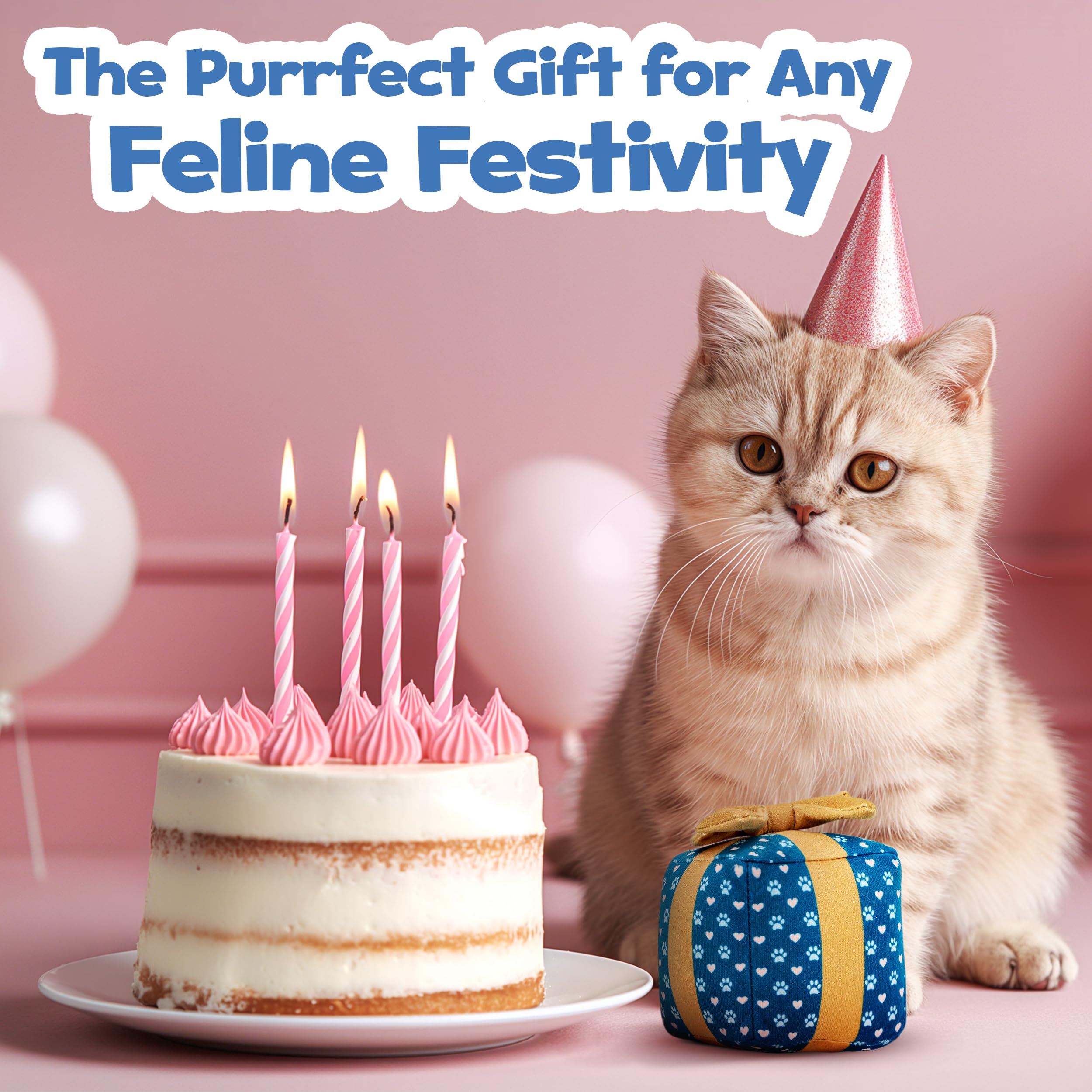 PUPROAR Birthday Cat Toy presented as a playful, photo-worthy surprise.