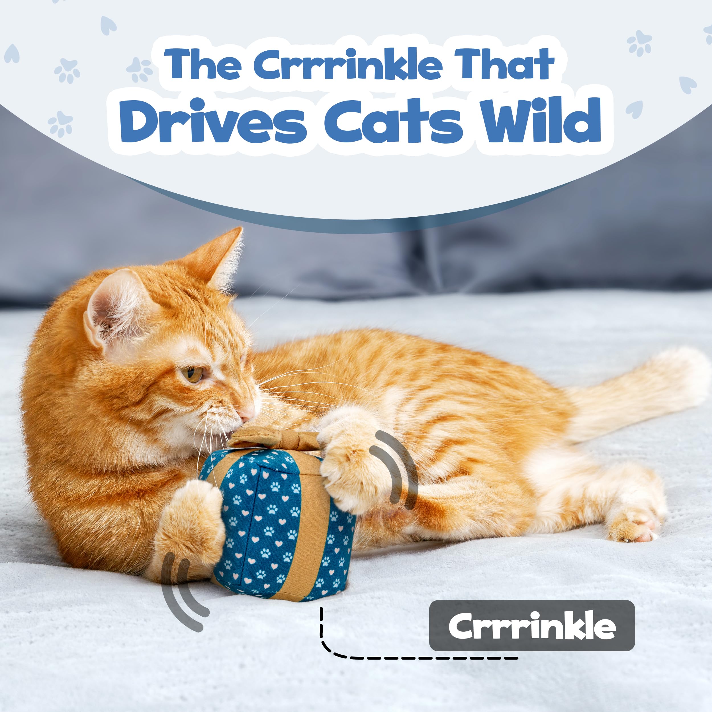 PUPROAR Christmas Gift Box cat toy, ideal for kittens and small spaces.