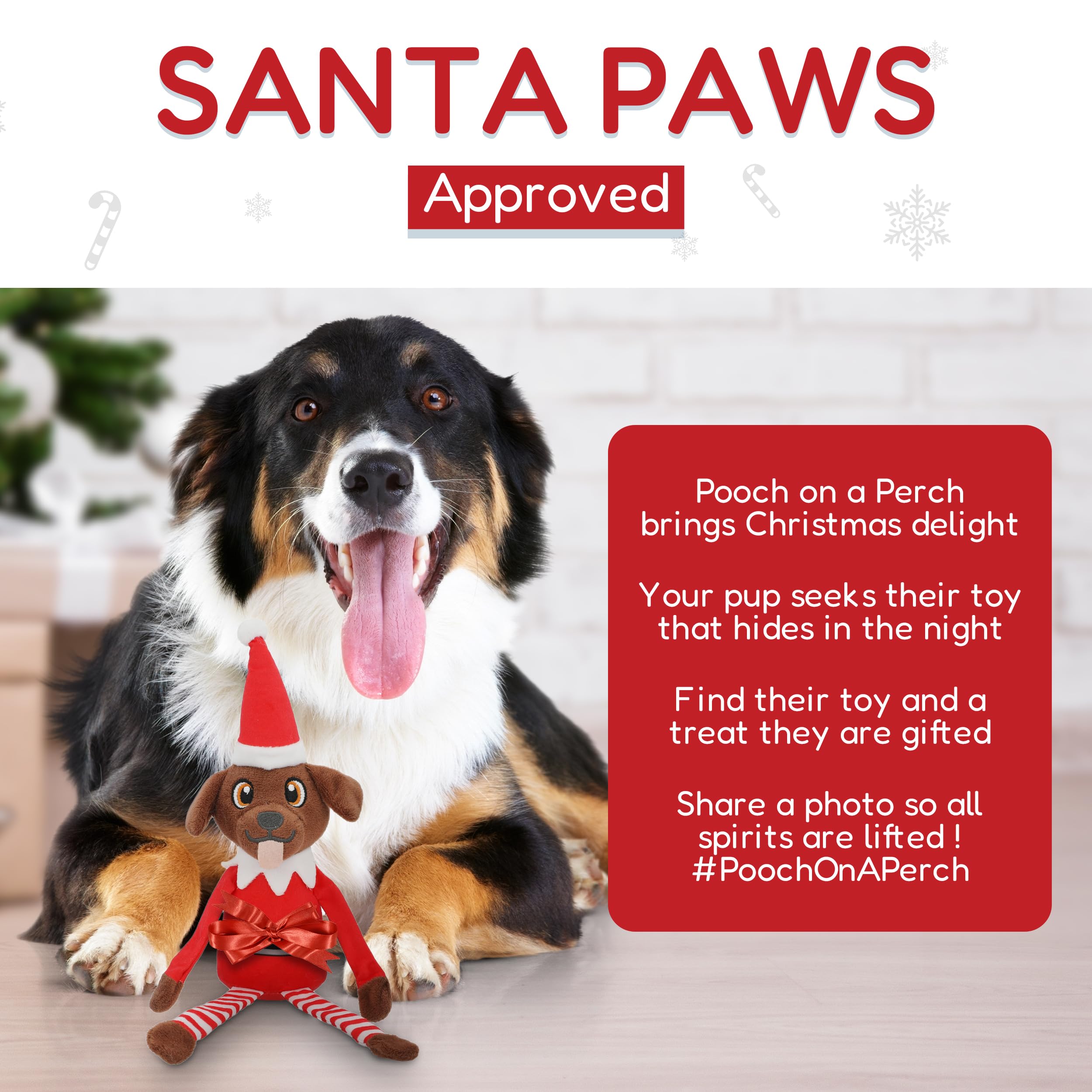 PUPROAR Pooch on a Perch elf toy serves as a stocking stuffer.