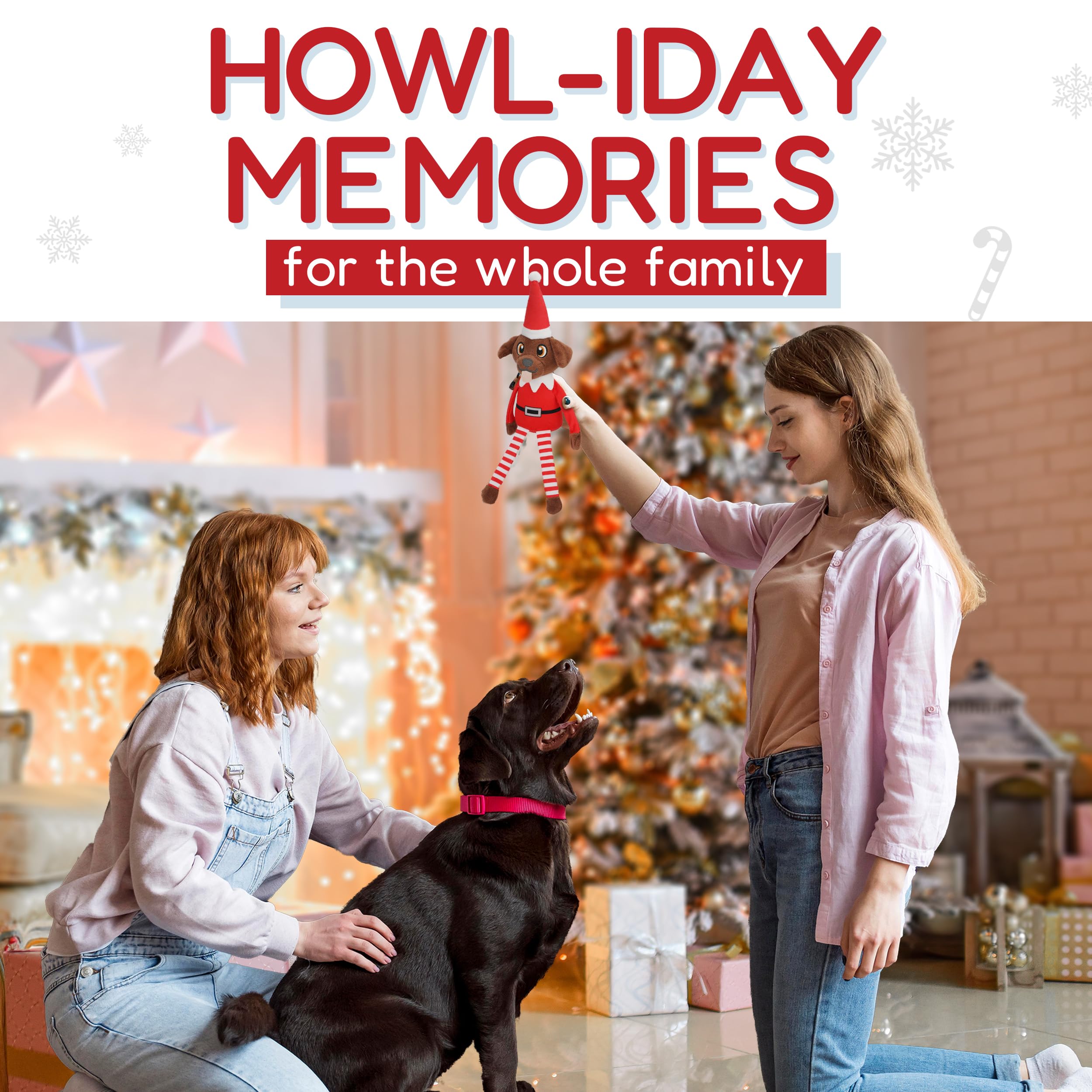 PUPROAR Pooch on a Perch elf toy creates festive photo moments.