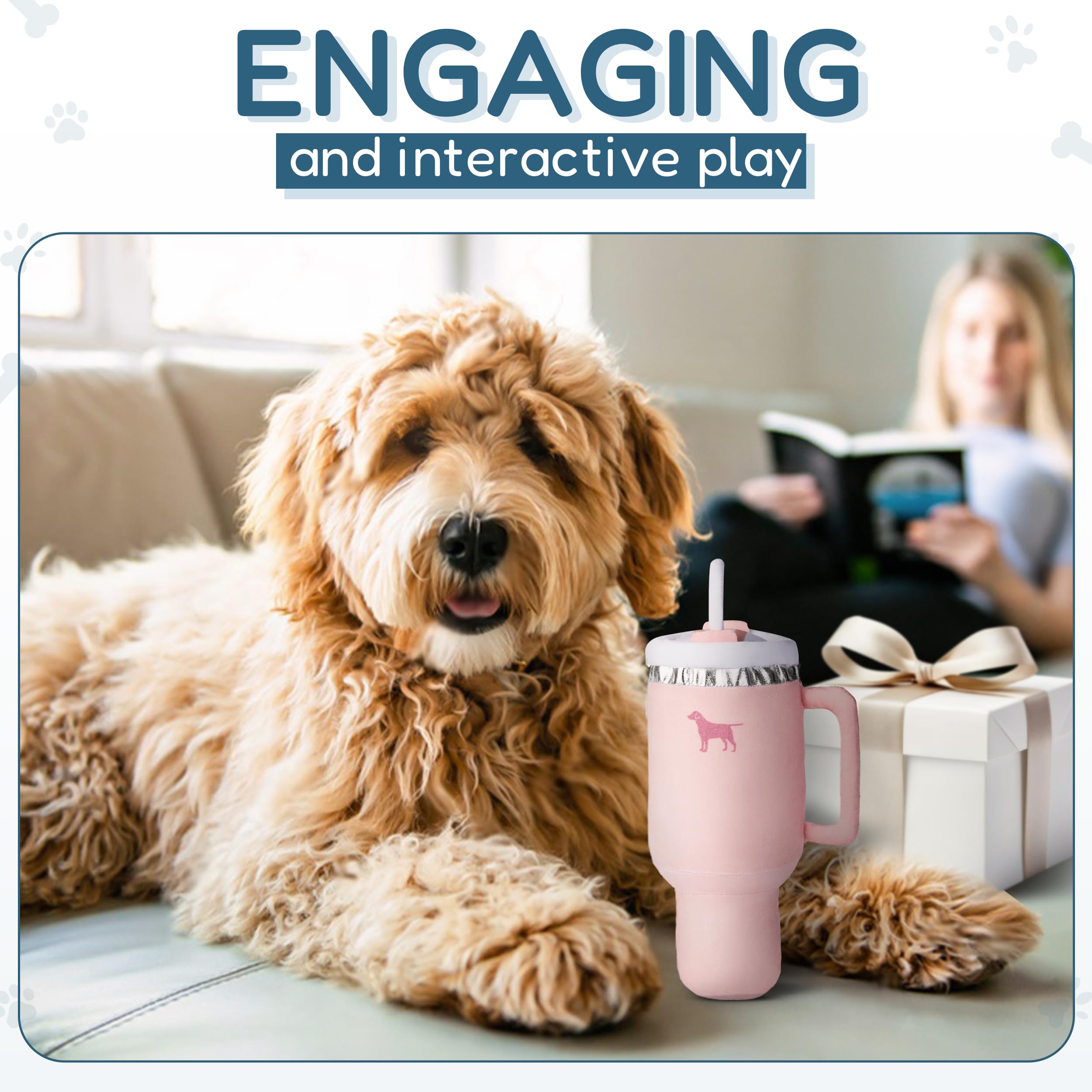 Textura suave del Pup Cup Tumbler para abrazos y caricias.