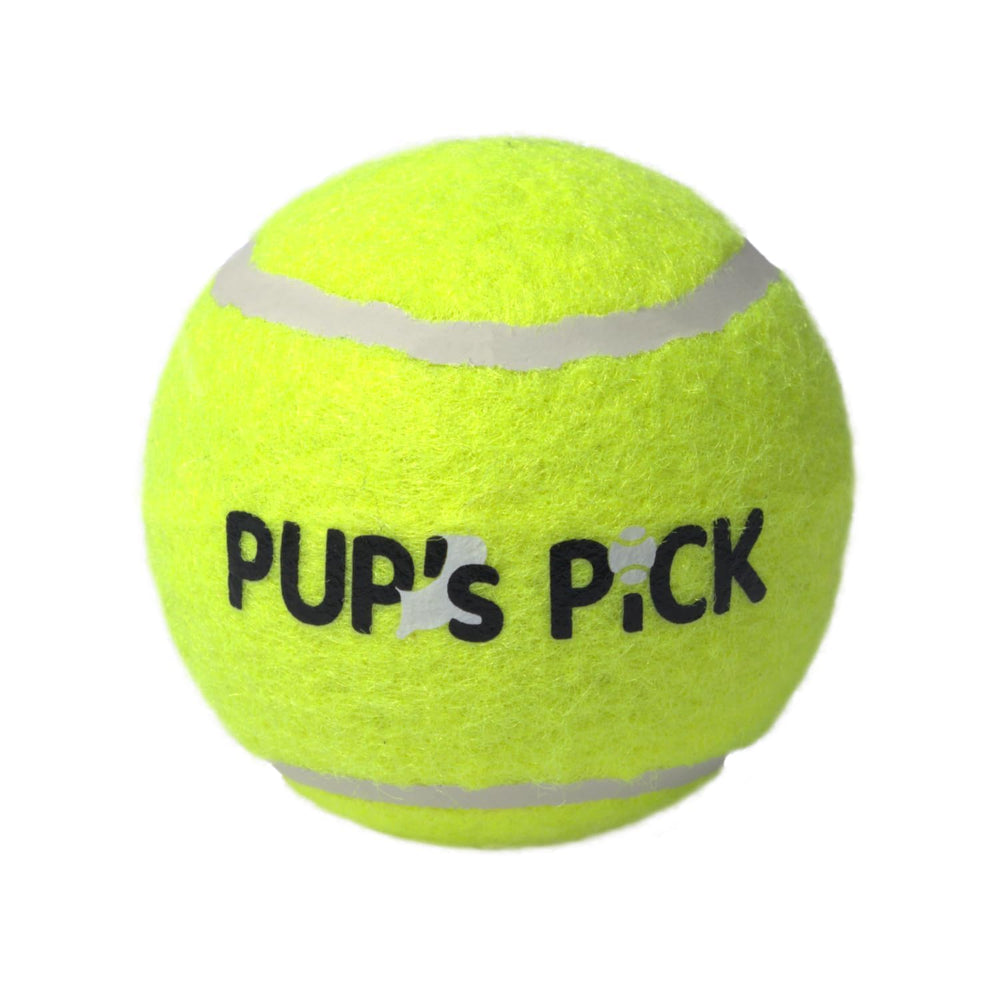 Pup's Pick pink squeaky tennis ball adds colorful fetch variety.