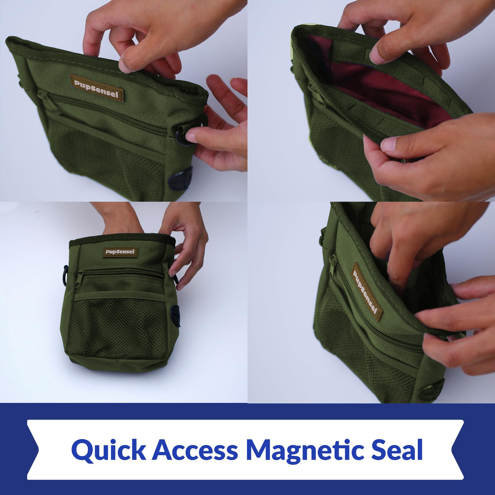 PupSensei adjustable strap and metal clip attach securely to belts or bags