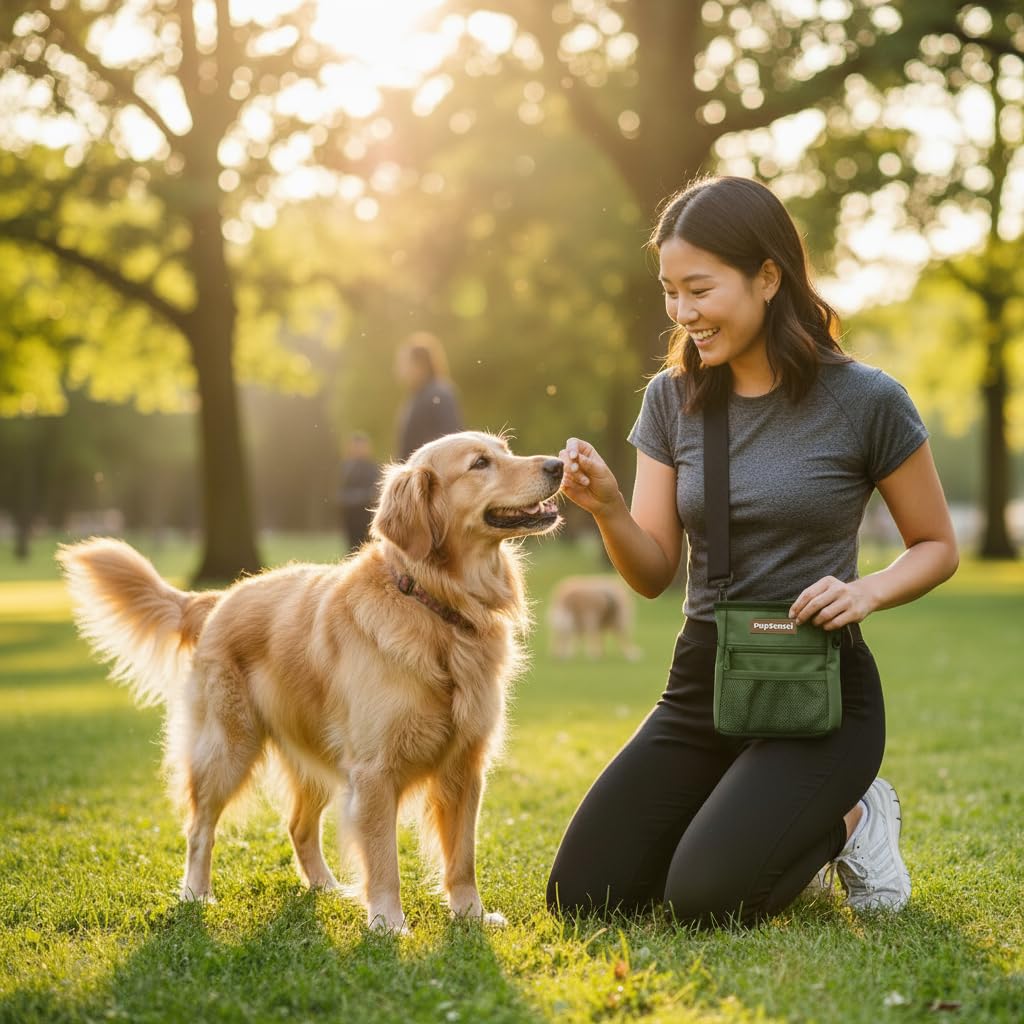 PupSensei treat pouch with 3-cup storage ideal for carrying training rewards during sessions