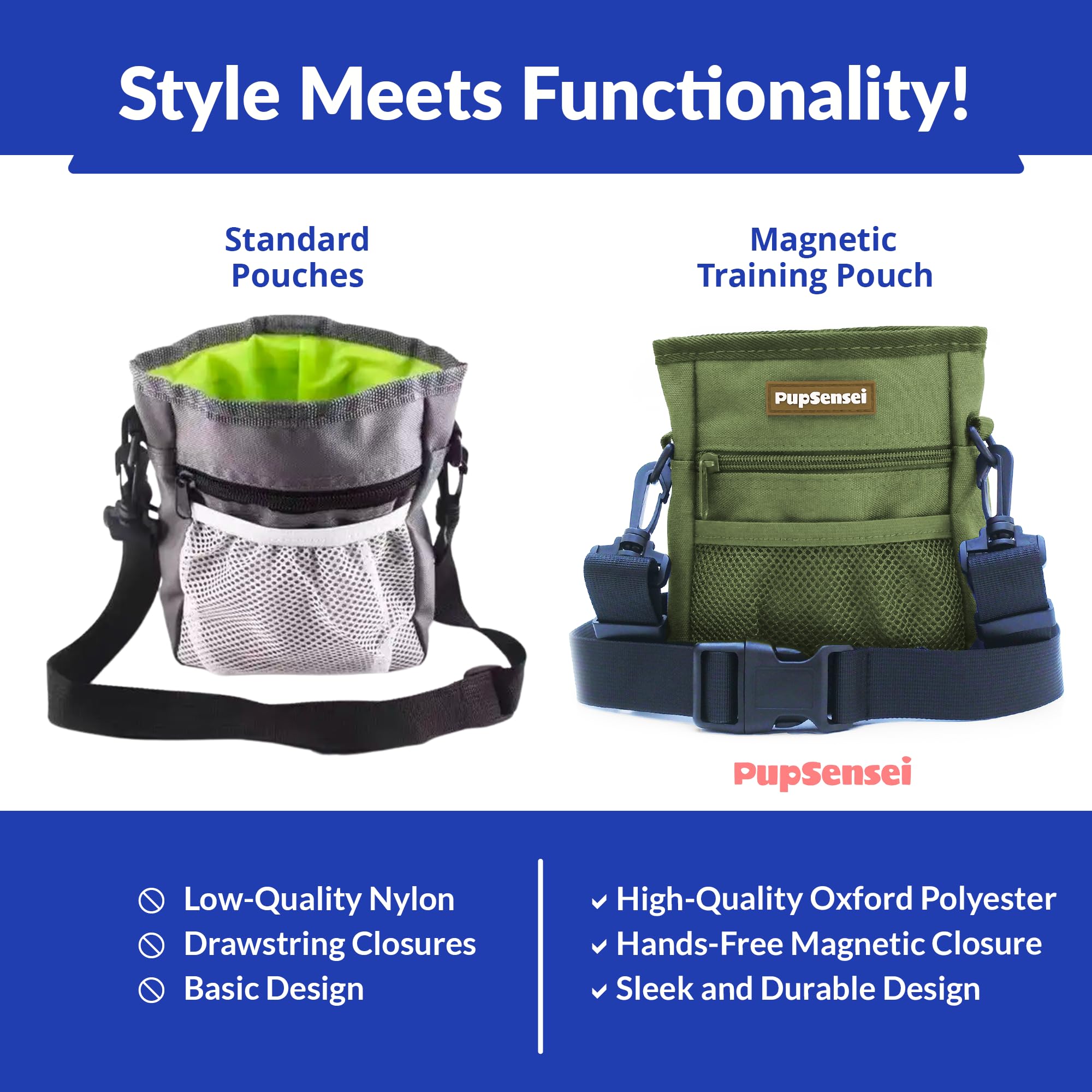 PupSensei integrated poop bag dispenser keeps cleanup handy on outdoor adventures