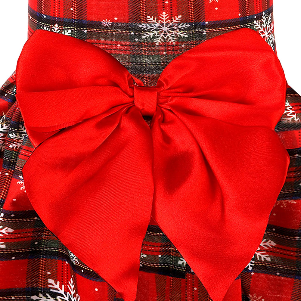 PUPTECK spring plaid dog dress for small dogs during outings