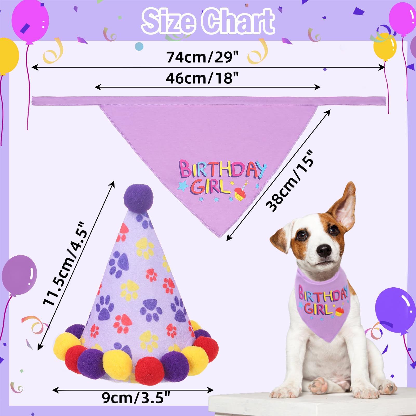 PUPTECK purple bandana displayed on dog for festive look
