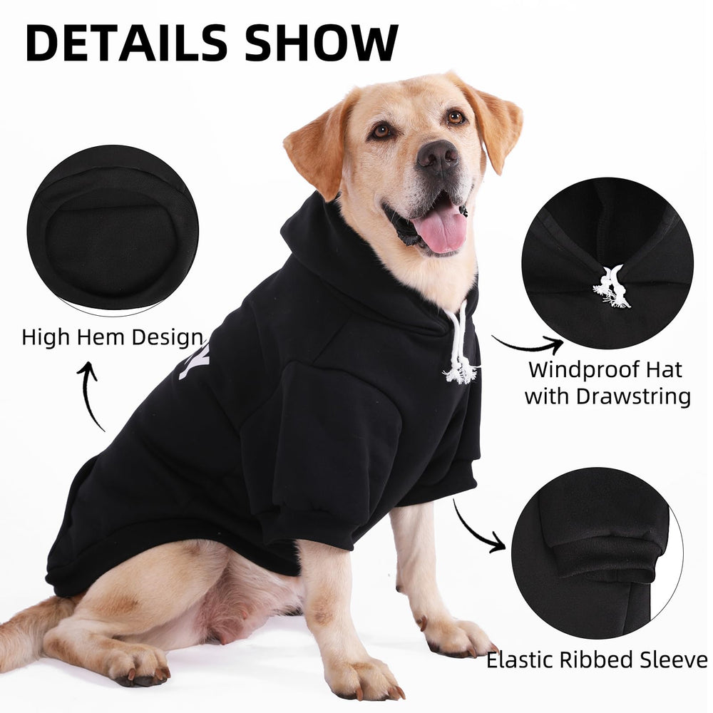 PUPTECK Security Dog Hoodie hood-pocket detail with space for treats during walks.