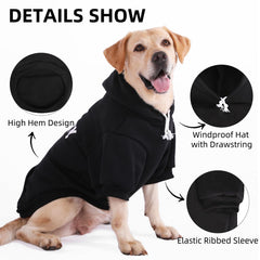 PUPTECK Security Dog Hoodie hood-pocket detail with space for treats during walks.