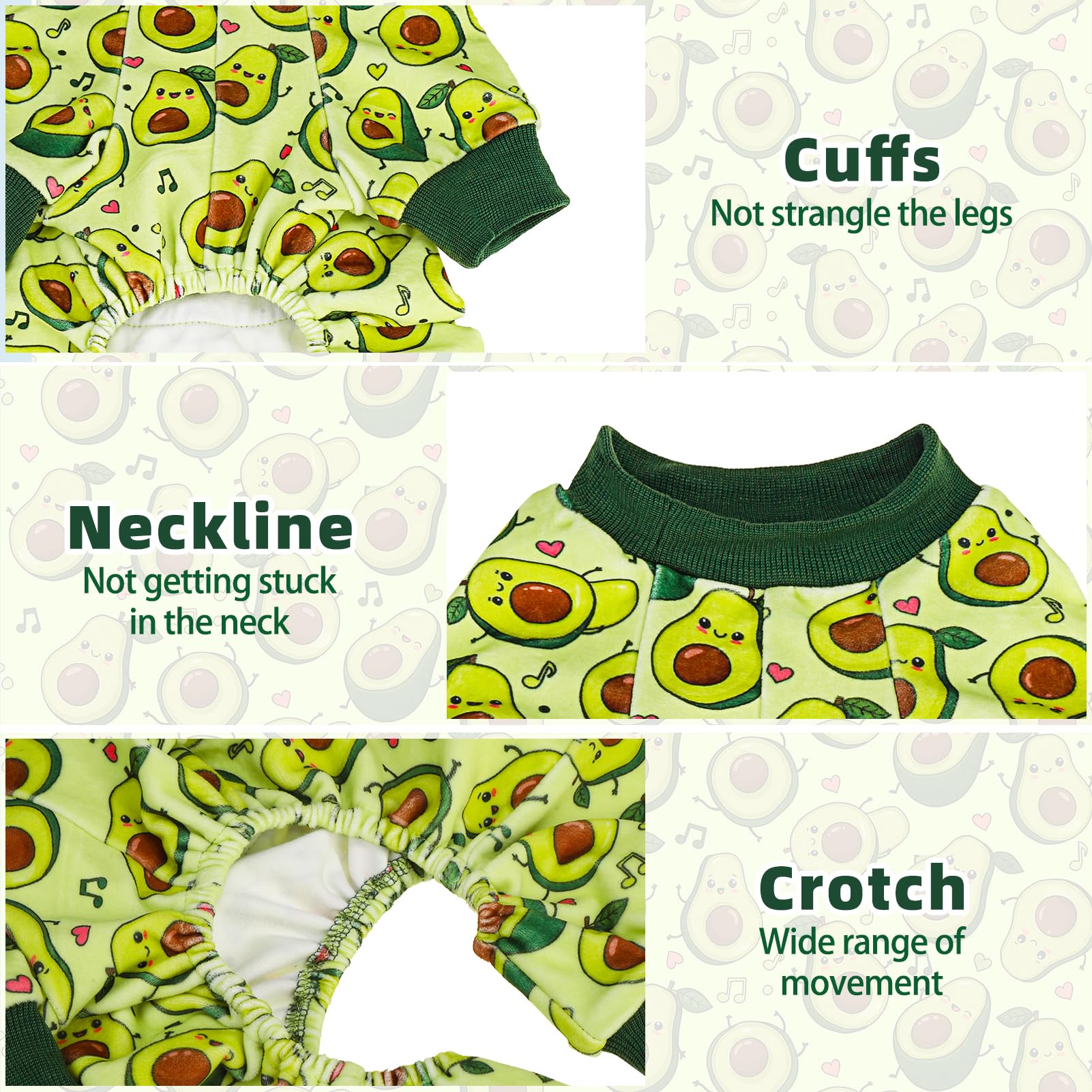 PUPTECK soft fleece dog pajamas stretch neckline enables easy on-off.