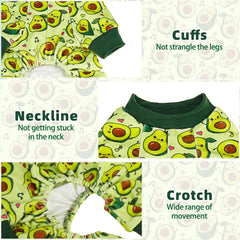PUPTECK soft fleece dog pajamas stretch neckline enables easy on-off.