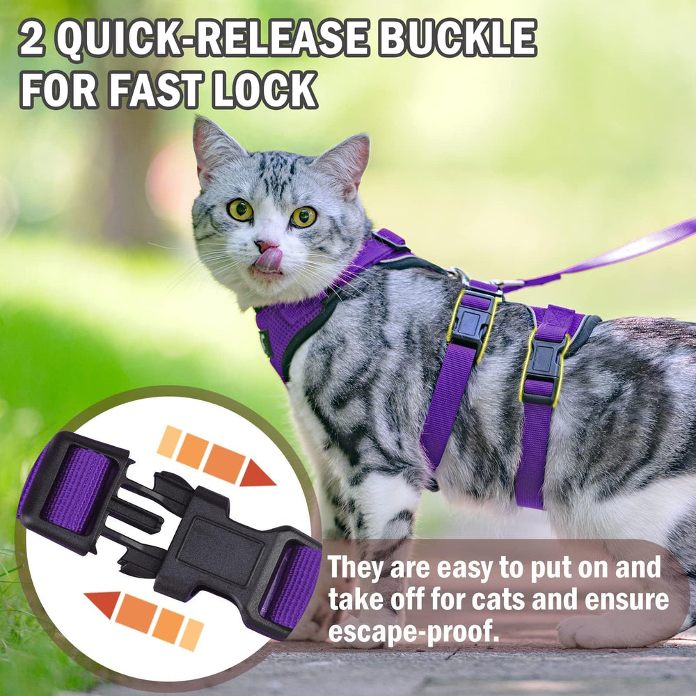 PUPTECK cat leash 4.9ft offers comfortable control on adventures.
