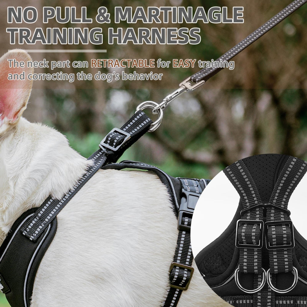 PUPTECK harness small side adjustments illustrating easy on-off and adjustable fit.
