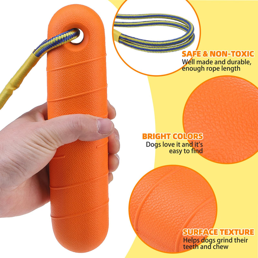 PUPTECK floating dog toy rope orange for flexible training and interactive play