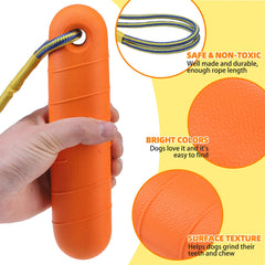PUPTECK floating dog toy rope orange for flexible training and interactive play