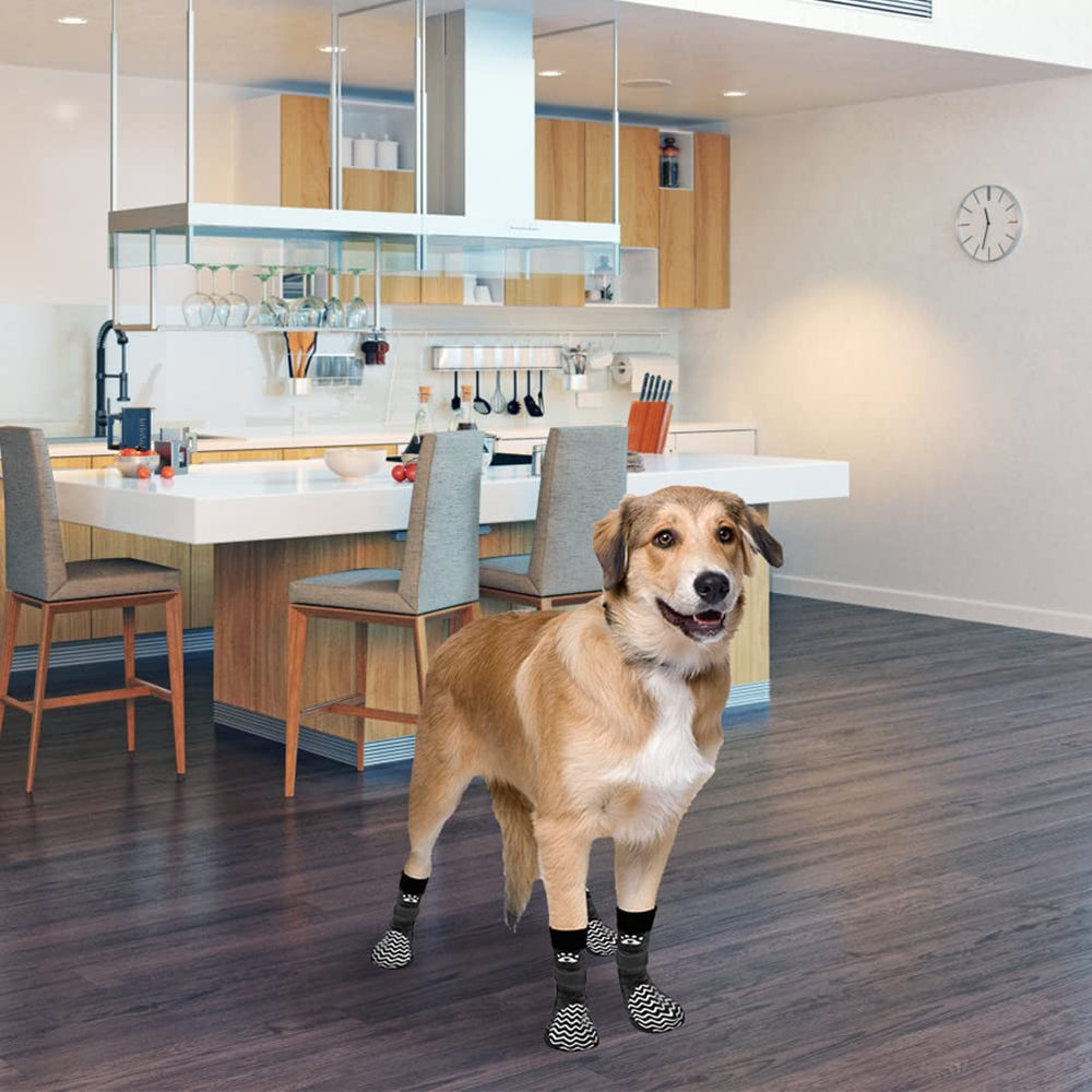 PUPTECK dog socks protect paws from scrapes and furniture damage.