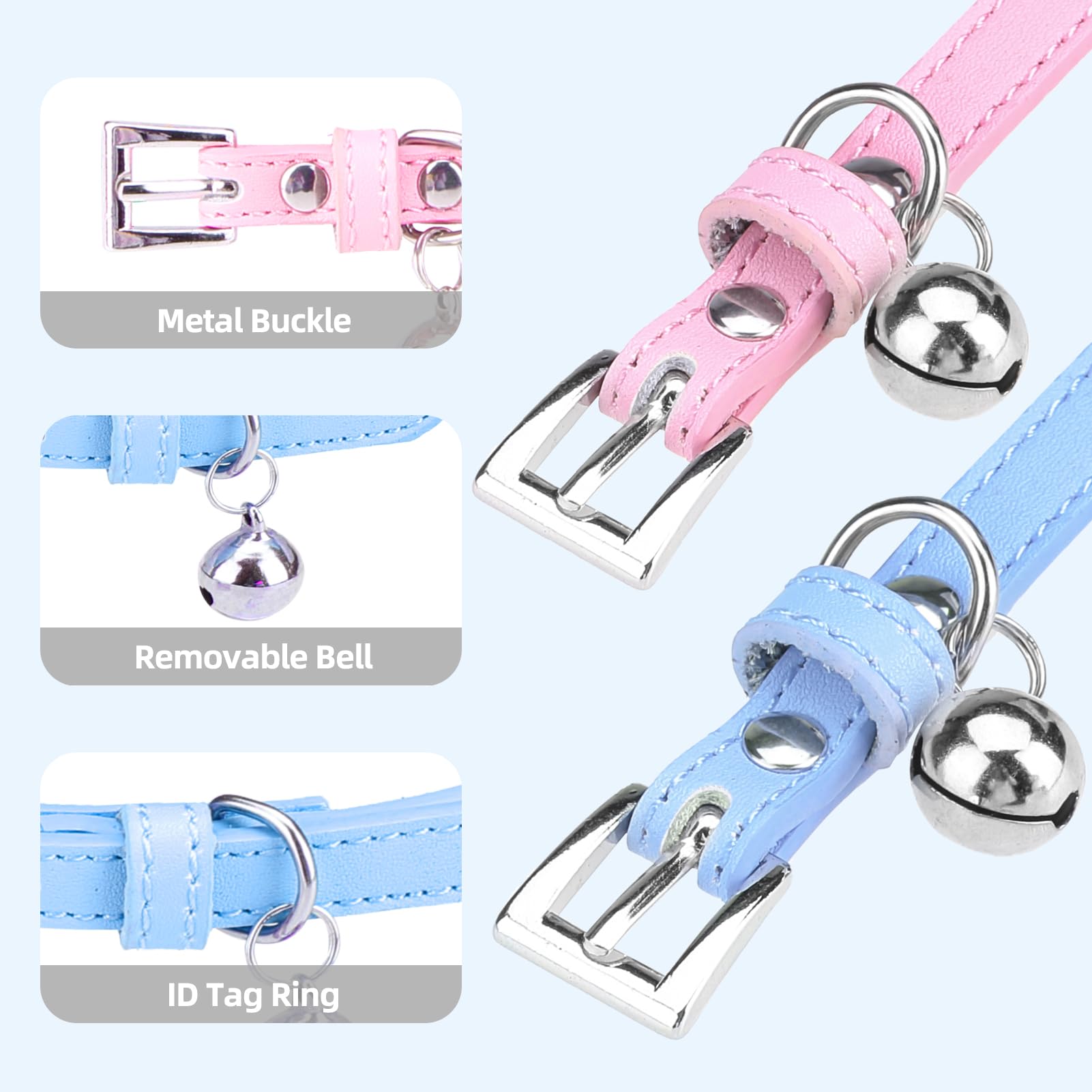 PUPTECK easy-clean leather collar image for daily use