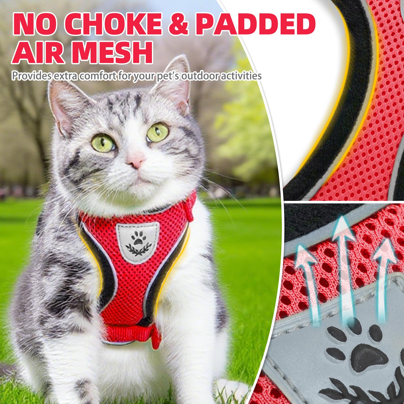 PUPTECK leash red 4.9ft length for controlled walks and safe exploration.