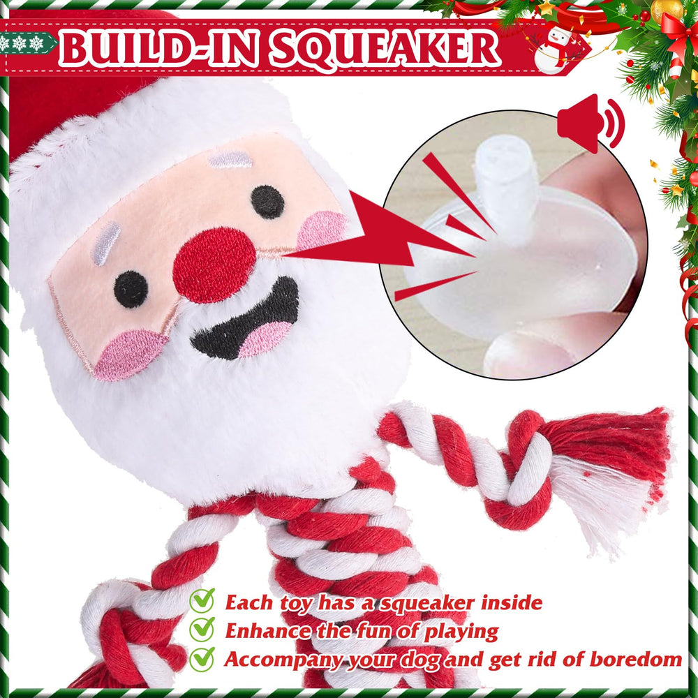 PUPTECK bone-shaped plush squeaky toy for durable chewing fun