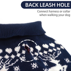 PUPTECK Christmas dog sweater dense pattern provides cozy winter coverage.