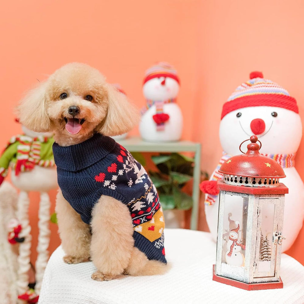 PUPTECK Christmas dog sweater machine washable for easy care.