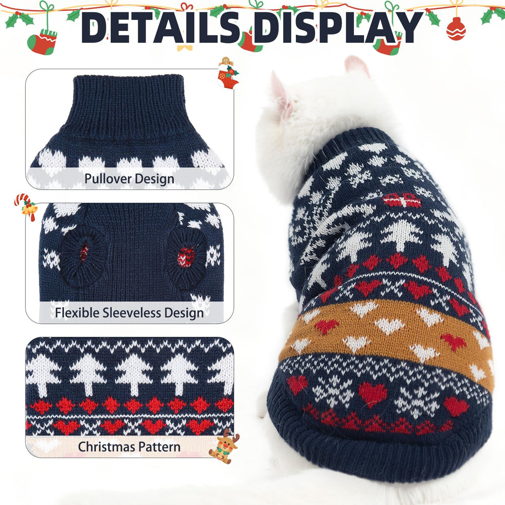 PUPTECK Christmas pattern knit detail reveals festive design and soft texture
