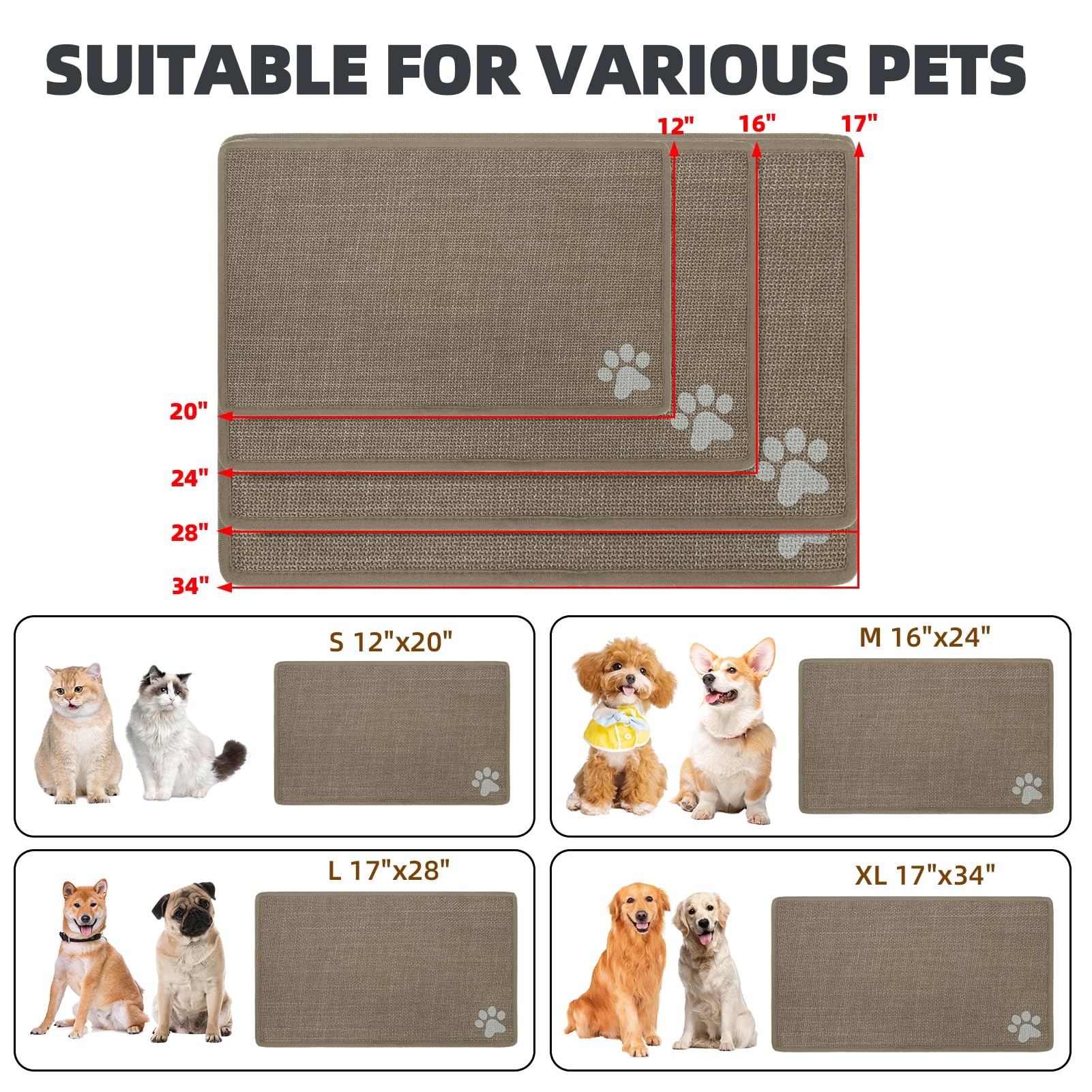 PUPTECK anti-slip back keeps the mat in place on slippery floors.
