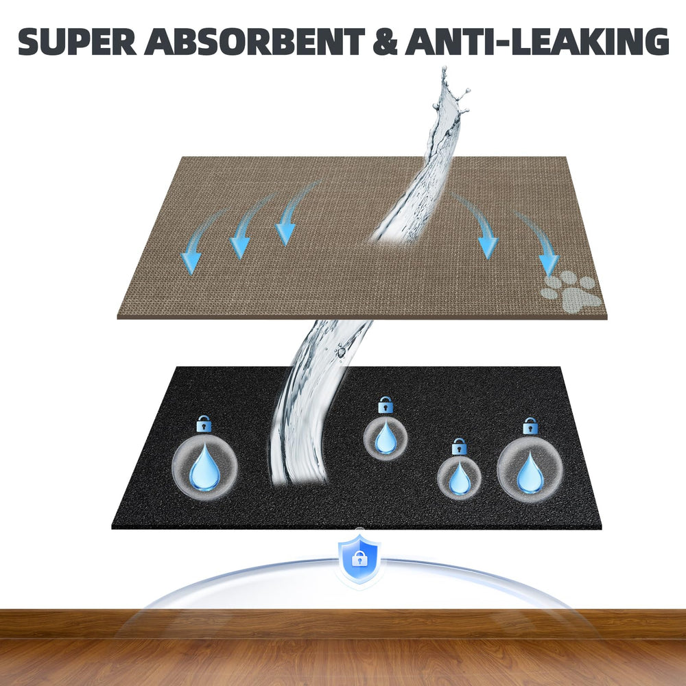 PUPTECK mat is easy to clean and dries quickly after spills.