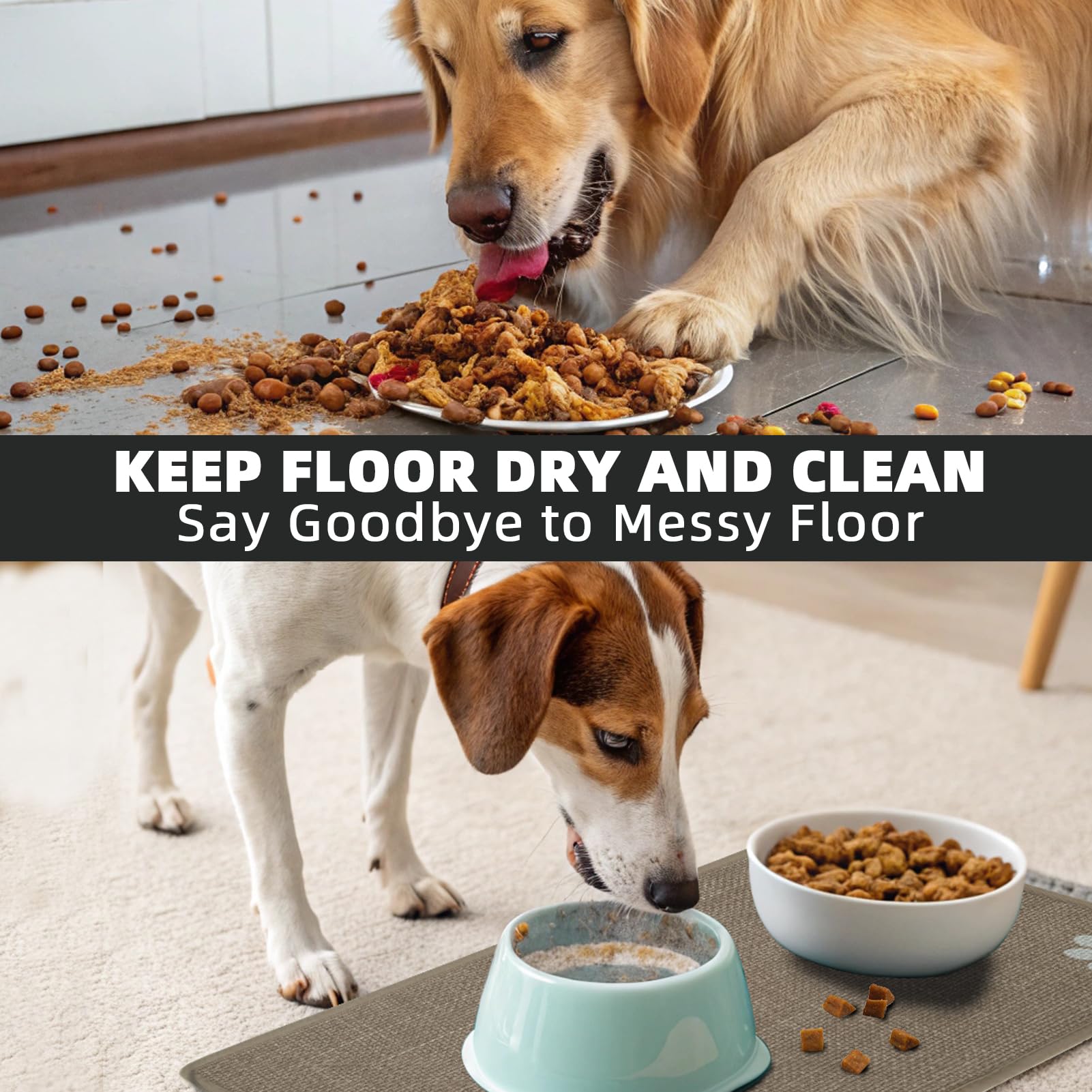 PUPTECK pet-friendly durable khaki mat supports everyday use.