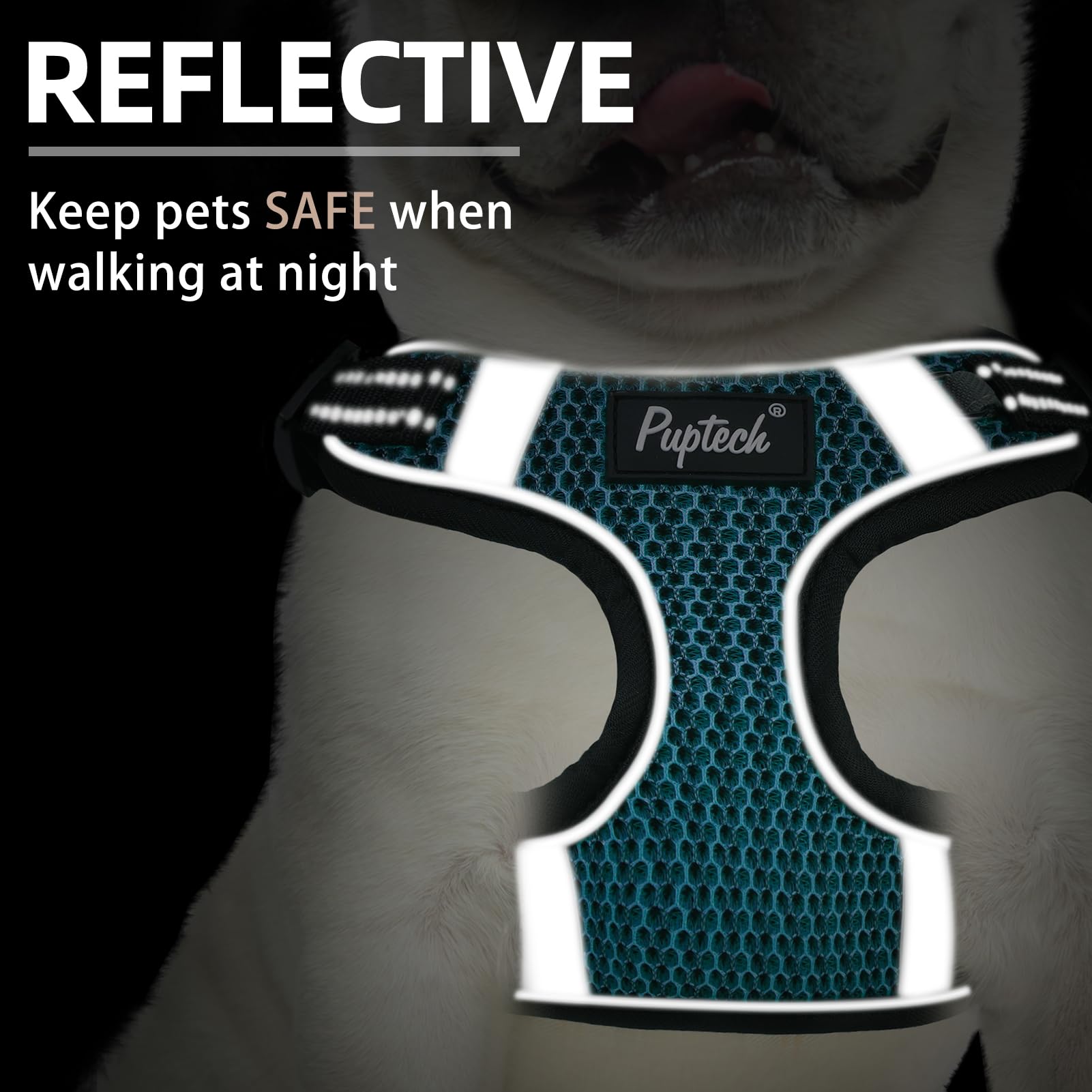 PUPTECK reflective strips enhance nighttime visibility for safety