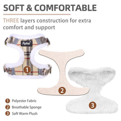 PUPTECK harness with soft plush lining for cozy warmth