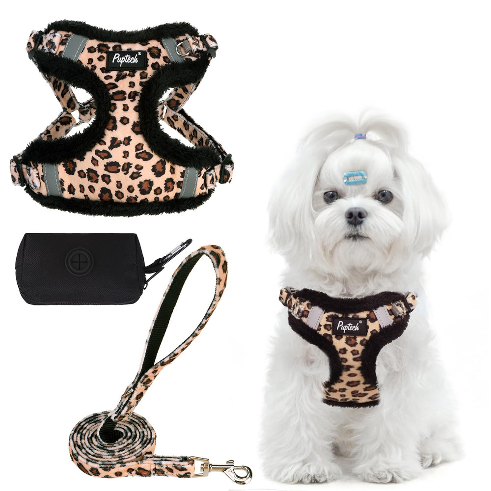 PUPTECK dog harness step-in design makes fitting quick for small breeds.