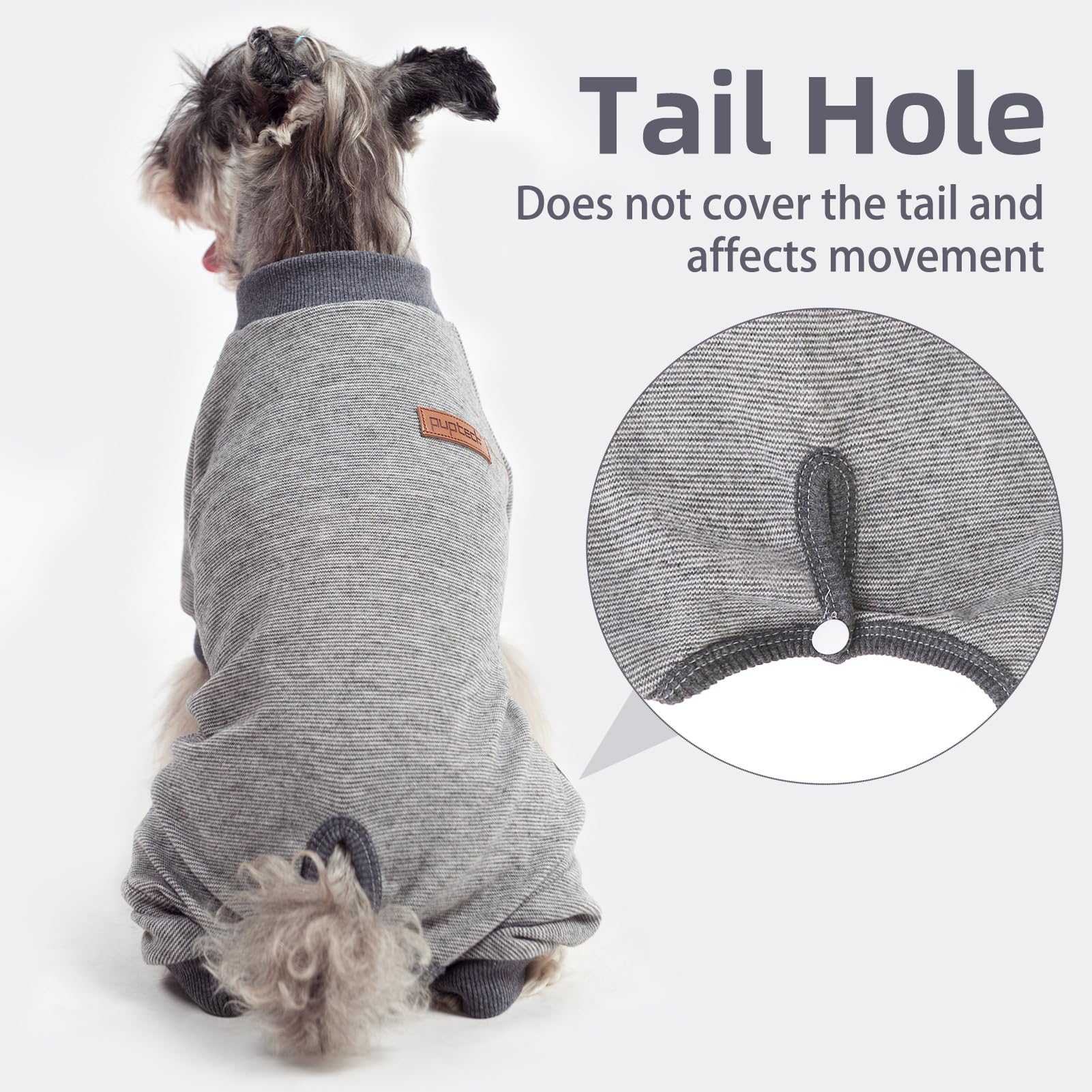 PUPTECK dog pajamas belly opening for convenient bathroom breaks.