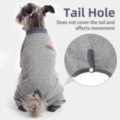 PUPTECK dog pajamas belly opening for convenient bathroom breaks.