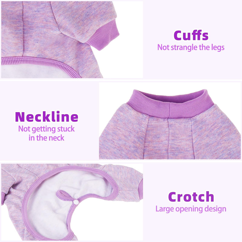 PUPTECK dog pajamas elastic cuffs for secure fit