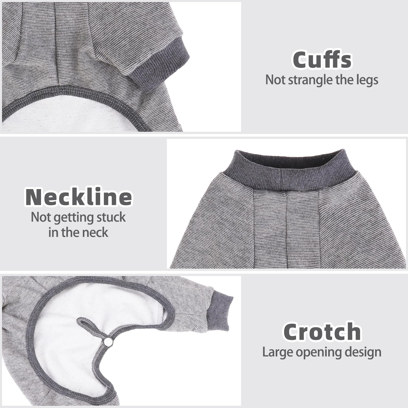 PUPTECK dog pajamas soft fleece provide gentle warmth and skin-friendly feel.