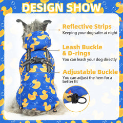 PUPTECK raincoat with reflective strips for safer night walks.
