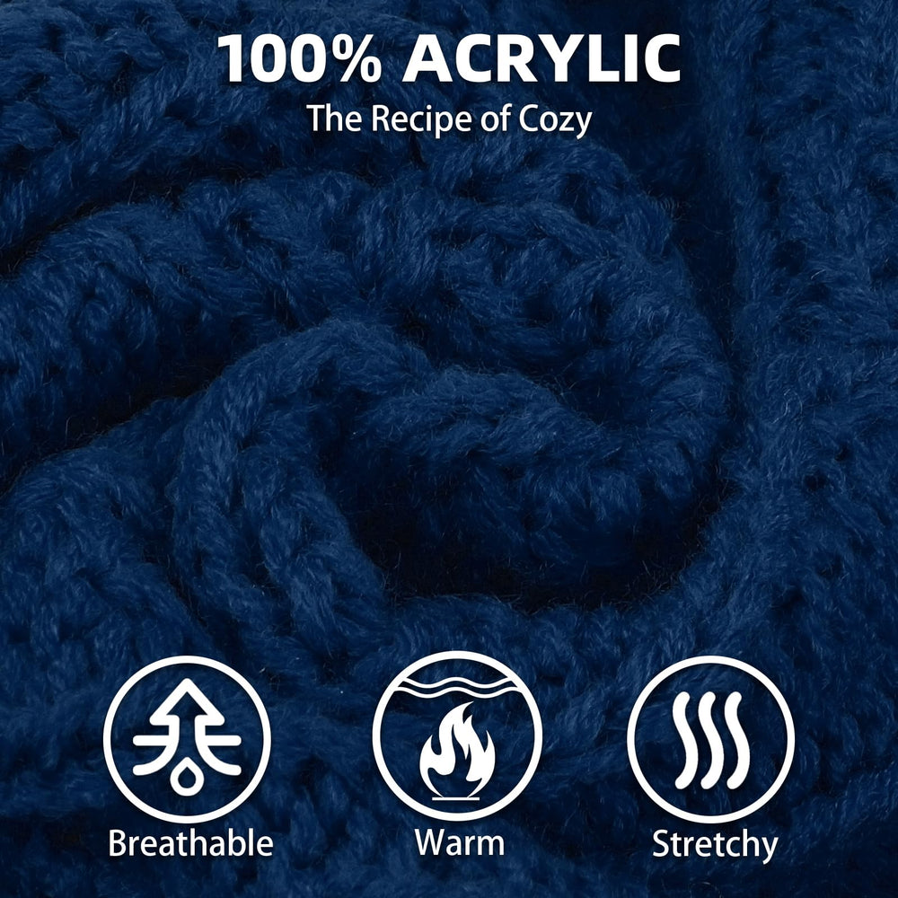 PUPTECK knit close-up reveals soft acrylic fabric and texture.